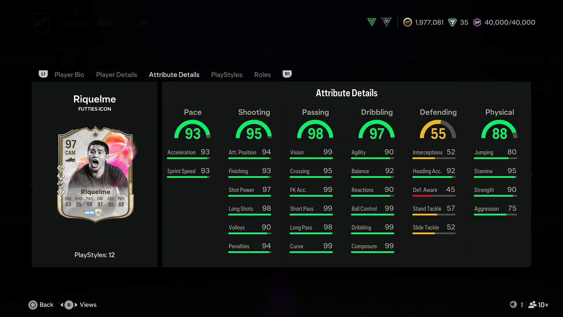 The stats (Image via EA Sports)